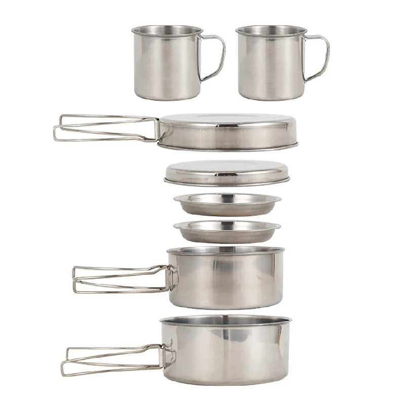 Kitchen Baking Pan Set - 8 adet/takım kamp tencere seti paslanmaz