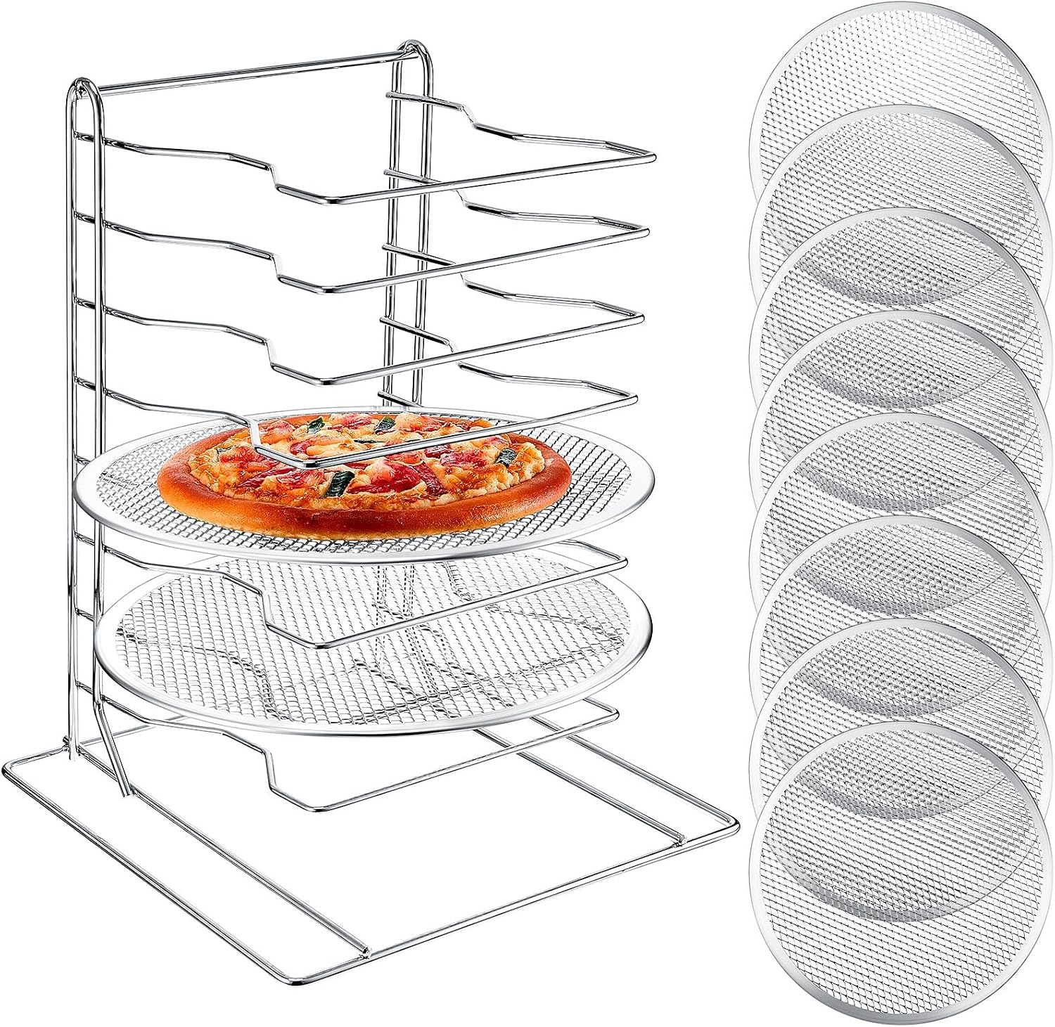 Kitchen Baking Pans - 8 Katmanlı Pizza Rafı, Delikli 8