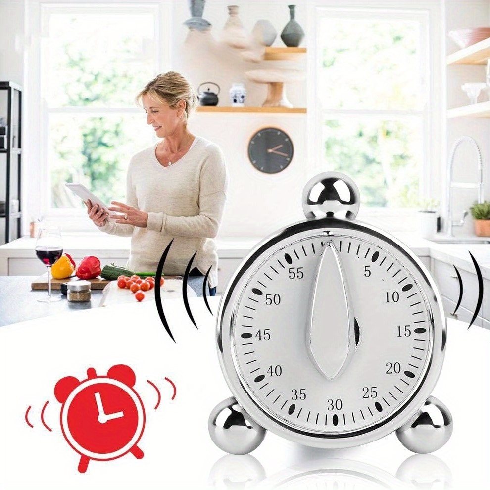 Kitchen Baking Timer - Görünür Mekanik Zamanlayıcı, 60 Dakikalık Geri